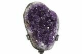 Sparkling Amethyst Geode With Metal Stand - Uruguay #342692-1